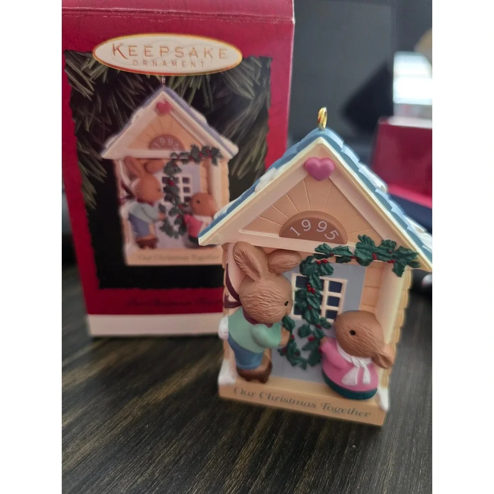 Hallmark Keepsake Ornament 1995 Our Christmas Together Bunnies‎ Vintage Boxed